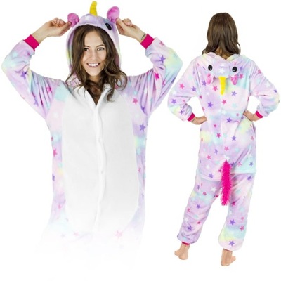 JEDNOROŻEC GWIAZDKI PIŻAMA KIGURUMI ONESIE S