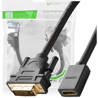 Ugreen kabel przewód adapter DVI (męski) - HDMI (żeński) 0.15m czarny (2011