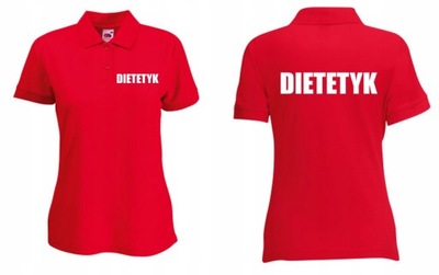 Koszulka medyczna Dietetyk polo czerwona L