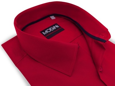 Czerwona gładka koszula męska MODINI A74 164-170 / 43-Regular
