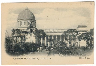 Pocztówka Indie 1900 Kalkuta poczta główna