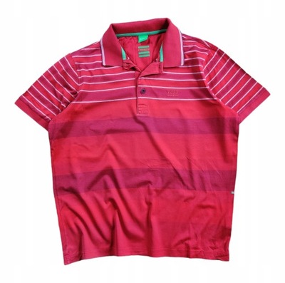 Koszulka Polo HUGO BOSS Czerwona w Paski L