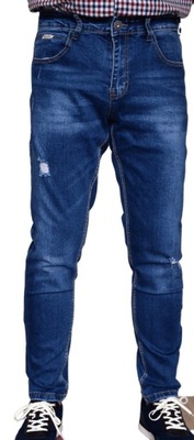 Spodnie męskie jeansowe M.Sara W 30 Przetarcia