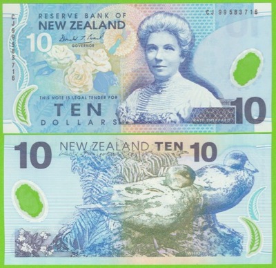 NOWA ZELANDIA 10 DOLLARS 1999 P-186a UNC