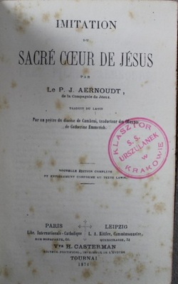 Imitation du Sacre coeur de Jesus 1874 r.
