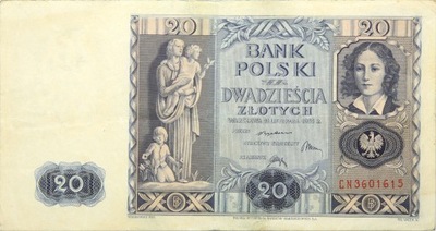 Polska - II RP - BANKNOT - 20 Złotych 1936