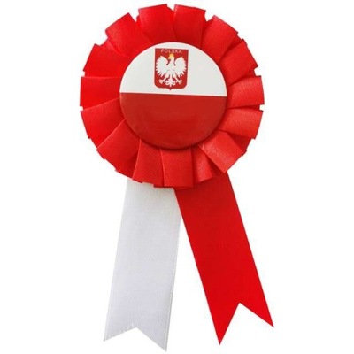 KOTYLION narodowy BIAŁO-CZERWONY z godłem POLSKA Święto Konstytucji 3 Maja