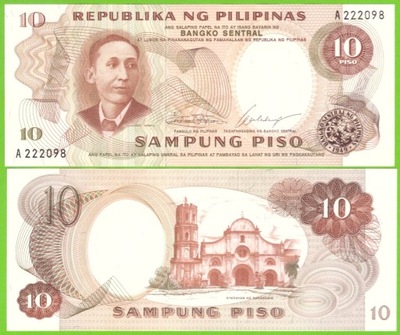 FILIPINY 10 PISO 1969 P-144a UNC