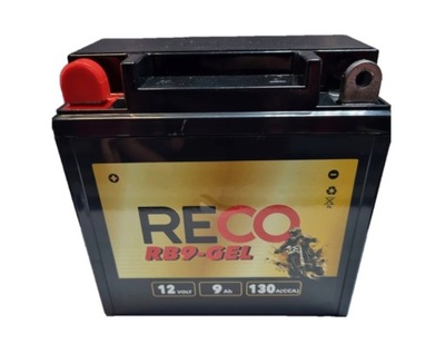 АККУМУЛЯТОР ГЕЛЕВИЙ RECO RB9-GEL YB9-B 12V 9AH 130A L+ (ГЕЛЕВИЙ, BEZOBSŁUGOWY)