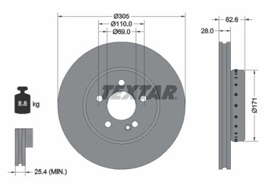 2X DISCO DE FRENADO DB PARTE DELANTERA W205/S205/C205/A205/W213 1,6-2,2 14- 92343625  