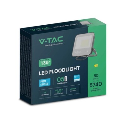 V-TAC PROYECTOR DIODO LUMINOSO LED V-TAC 50W 135LM/W SAMSUNG CHIP  