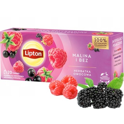 Herbata Lipton owocowa Malina i Bez 20 torebek