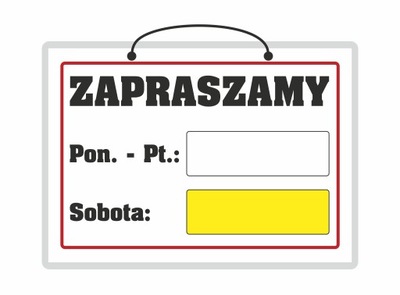Tabliczka laminowana do sklepu ZAPRASZAMY - A5