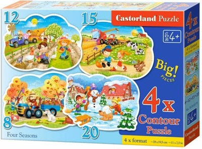 Puzzle 4w1 Cztery pory roku Castorland