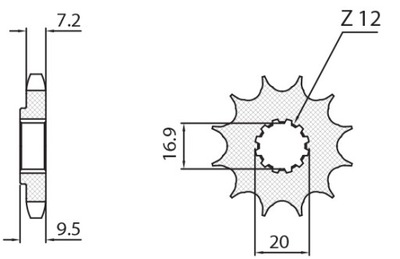 SUNSTAR ENGRANAJE PARTE DELANTERA 2084 14 KTM SX 85 '04-'18  