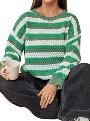 SHEIN SWETER PLUS SIZE ZIELONY KLASYCZNY 50 ŁGM