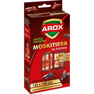 Moskitiera czarna 130x150 siatka na okno rzep AROX