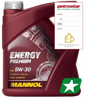 MANNOL ENERGY PREMIUM 5W30 C3 DEXOS2 5L