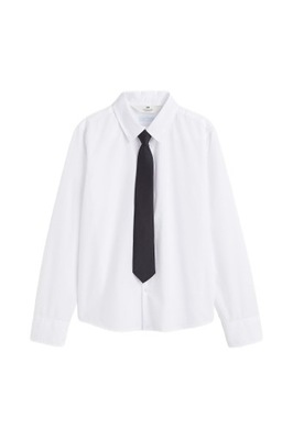 H&M biała koszula z długim rękawem krawat r. 92