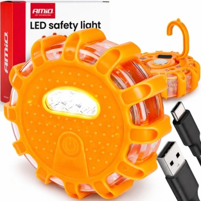 Flara попереджувальна błyskowa usb 12+3led kogut лампа stroboskop помаранчева фото №1