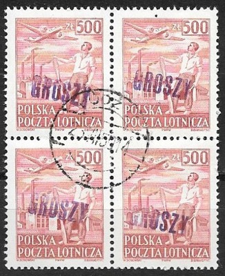 *ROCZNIK 1950 Fi 510 kas. WYDANIE LOTNICZE czwórka / nadruk "GROSZY"