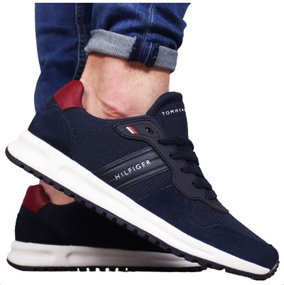 Tommy Hilfiger buty męskie ORYGINAŁ sneakersy SKÓRA sportowe wygodne GRANAT