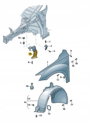 Кронштейн крыла левый перед vw tiguan allspace оригинальный номер фото №1