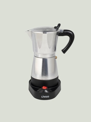 Elektryczny ekspres do kawy typu moka srebrny LIVOO