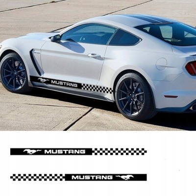 PEGATINAS CORREAS LADO FORD MUSTANG NEGRO LUSTRE  