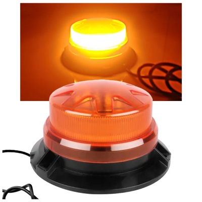 KOGUT OSTRZEGAWCZY LED 12W 24LED ORANGE COLOR ON MAGNES STROBOSKOP 12V 24V  