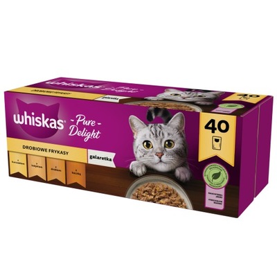 WHISKAS DROBIOWE SMAKI W GALARETCE SASZETKI 40x85g