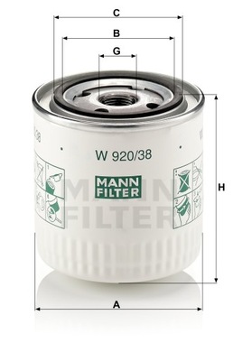 ФИЛЬТР МАСЛА MANN-FILTER W 920/38