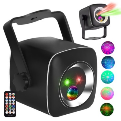 PROJEKTOR DYSKOTEKOWY KULA DISCO LASER LED RGB Z PILOT 60 WZORÓW
