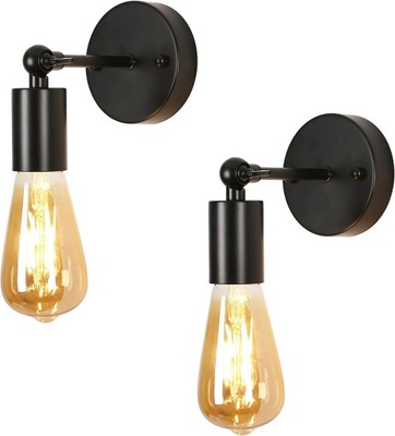 LAMPA SCIENNA CZARNA KINKIET LOFT RETRO E27