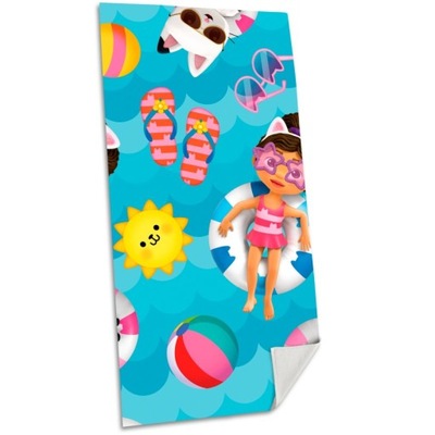 Ręcznik plażowy 70x140cm bawełna Koci Domek Gabi. Gabby's Dollhouse GD00003