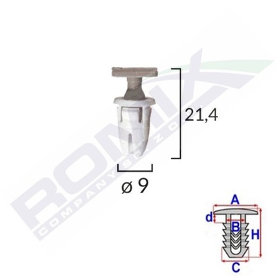 КЛІПСА КРІПЛЕННЯ НАКЛАДКИ DOLNEJ MERCEDES W202 X10SZT