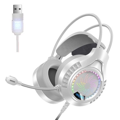 Gamingowy zestaw słuchawkowy Słuchawki nauszne USB 7.1 Białe