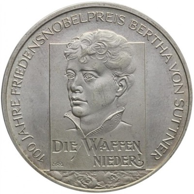 Niemcy 10 euro, 2006, 100 rocznica Laureatka nagrody Nobla Bertha von Suttn