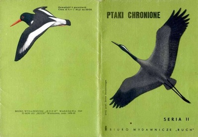 albumik 9 pocztówek Ptaki chronione. Seria II 1964