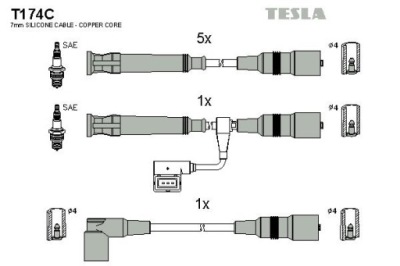 Набор трубопровод зажигания tesla t174c фото №1