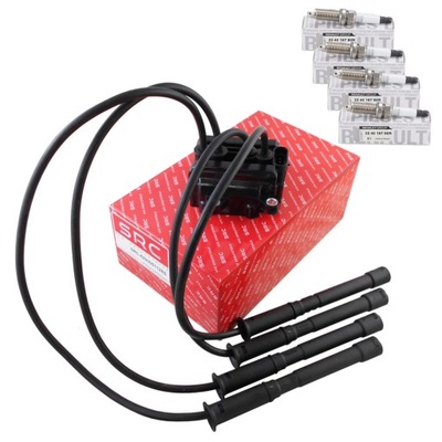 Катушка зажигания + свечи зажигания оригинальный номер renault clio ii thalia kangoo 1.2 16v 3 болты фото №1