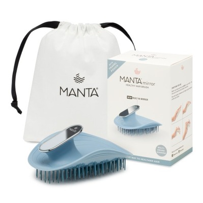 Szczotka do włosów z lusterkiem Manta Healthy Hair Brush niebieska