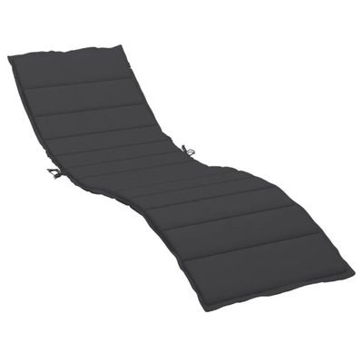 vidaXL Poduszka na leżak, czarna, 200x70x3 cm, tkanina