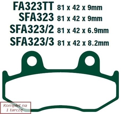 HAM.КОЛОДКИ/MOTOCYKL/ YAMAHA КОЛОДКИ ГАЛЬМІВНІ EBC FA323R