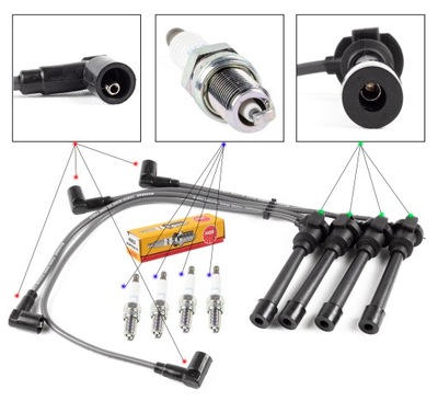 ПРОВОДА + СВЕЧИ NGK FIAT PUNTO 1.2 16V 99-06