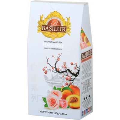 Herbata biała liść BASILUR PEACH ROSE 100g