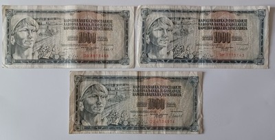 Banknot Jugosławia 1000 Dinara 1981 rok /3