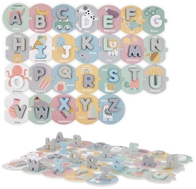 Puzzle Montessori Alfabet Układanka Nauka Literek