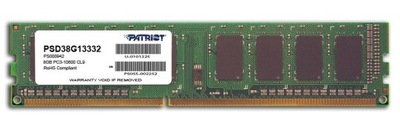 Pamięć Patriot Memory Signature PSD38G13332 (DDR3 DIMM; 1 x 8 GB; 1333 MHz;