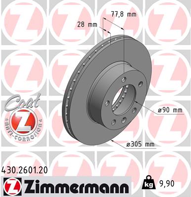 ZIMMERMANN 430.2601.20 DISCO DE FRENADO  